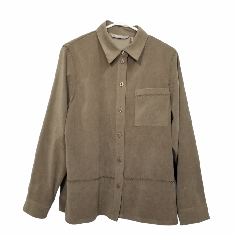 TANJAY button up medium tan shirt / jacket